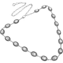 Vintage Style Metal Waist Chain Belt for Women Rhinestone Embellished Western Accessory Elegant Cowgirl Design