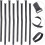 12pcs Hook and Loop Straps Black 25mm X 600mm Reusable Cinch Cargo Binding Straps 3