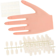 Nail Hand Mannequin for Acrylic Nails Curve Tips Training Hand Fake Fingers for Art Beginners