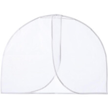 Lot de 2 housses à vêtements courtes en PEVA blanc translucide