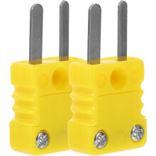 2 Stück K-Typ Thermoelement-Kunststoffstecker, gelb, kleine Größe, schnell ansprechende Drahtadapter