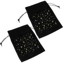 2er-Pack elegante Aufbewahrungsbeutel mit Kordelzug für Tarotkarten, stilvoller Organizer mit feinem Muster
