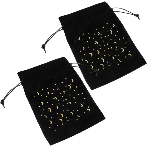 2pcs Drawstring Tarot Card Storage Bag Elegant Pouch for Tarot Cards Stylish Organizer Delicate Pattern