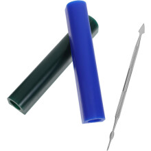 3-teiliges Set aus blauen Hartwachstuben zum Schnitzen von Ringen mit Wachsschnitzmesser und Schmuckform