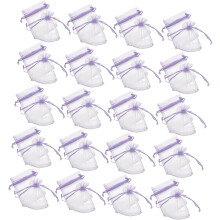 Paquete de 2 bolsas de organza con cordón para joyas o recuerdos de boda. Paquete ligero para minoristas.
