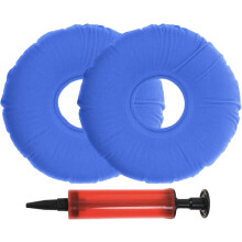 Aufblasbare runde Sitzkissen, 2 Stück, verdickte PVC-Luftmatratzenkissen, Anti-Wundliegen-Sitzkissen