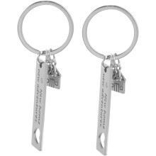 2 Stück kreative Schlüsselanhänger aus Edelstahl für Einzugsgeschenke, kleine 12x50mm Taschen-Schlüsselringe