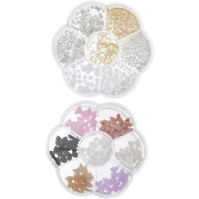 Set di 2 scatole di perle e strass 3D per unghie, gemme per nail art con farfalla colorata e perline in acciaio per manicure