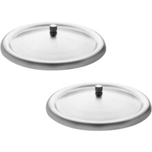 Juego de 2 tapas de acero inoxidable para tazas y vasos, forma redonda con diseño único.