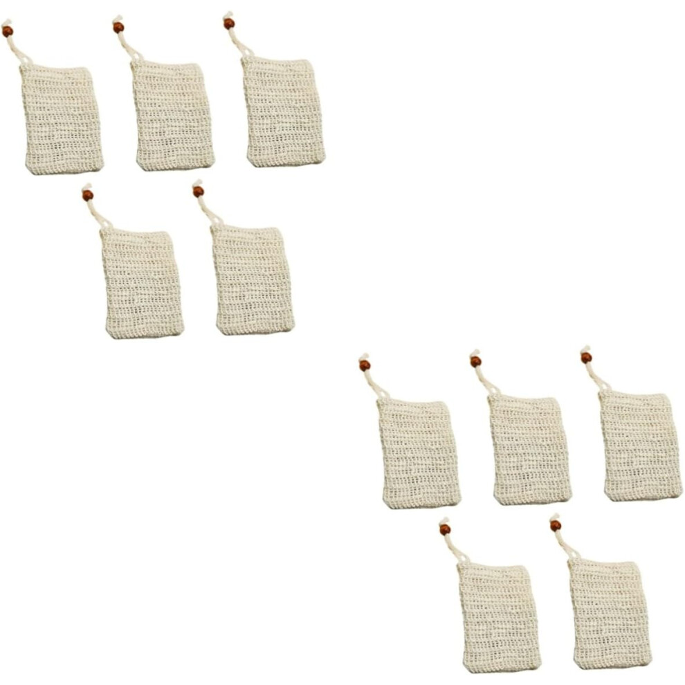 Hkhbjs Beige 10Pcs Foaming Bag Soap Saver Bag Exfoliating Soap Pocket Mesh