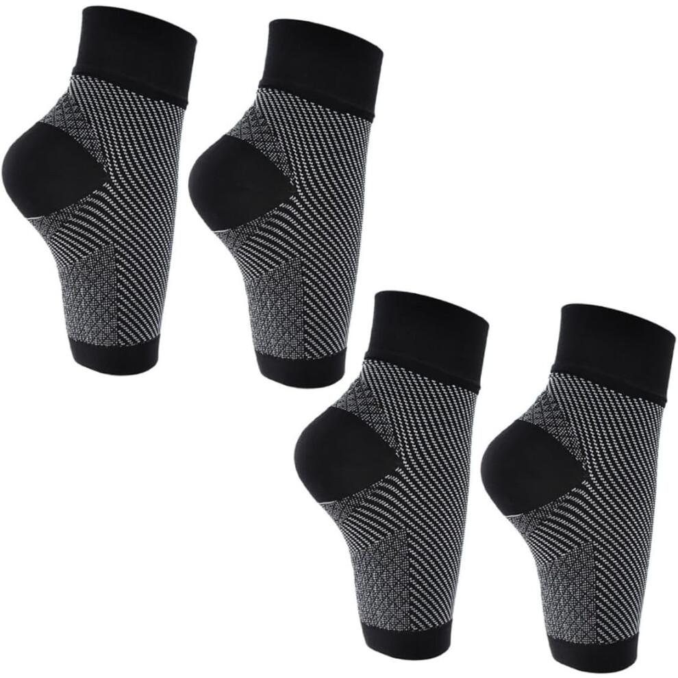 Hkhbjs 2 Pairs Plantar Fasciitis Compression Socks Moisture-Wicking Breathable Ankle Sleeves