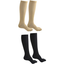 2 paar sportcompressiesokken voor mannen en vrouwen, zwarte crew sokken gemaakt van zacht materiaal.