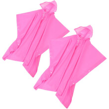 2er-Pack rosa Regenponchos mit Kapuze, wiederverwendbarer, leichter Outdoor-Regenmantel