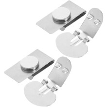 2 par osynliga slipsklämmor i rostfritt stål med magnetisk design för snyggt utseende och enkel fastsättning