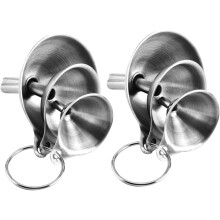 Lot de 2 petits entonnoirs en acier inoxydable pour épices, huiles essentielles, vin et eau, parfaits pour la cuisine.