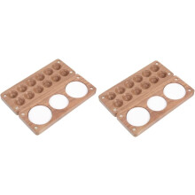 2 Sets Holzpaletten für Aquarellfarben, Mini-Leerpaletten für Reisen, Öl- und Aquarellfarben