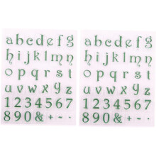 2 timbri in TPR per scrapbooking fai da te, con lettere e numeri.