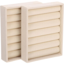 2-teiliges Ringaufbewahrungsset mit weichem Futter und robuster Verarbeitung, elegante beige Schmuckaufbewahrungsschale