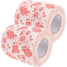 Rouleaux de papier toilette à motif floral, lot de 2, papier toilette décoratif à motif rose