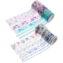 10-teiliges Set breites Washi-Tape für DIY-Bastelarbeiten und Journaling, ästhetische dekorative Papierklebebänder