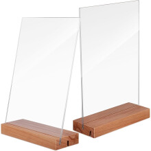 2 Stück leere Acrylplatten, Acryl-Schildhalter, rechteckiges modernes Design