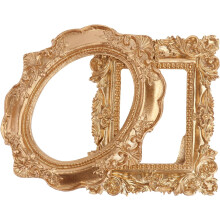 2 goldene Mini-Bilderrahmenständer aus Kunstharz, kreative und einzigartige Fotoaccessoires für Zuhause