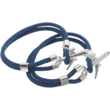 2er-Pack Herren-Armbänder mit Flugzeugmotiv, stilvolles geflochtenes Armband mit Flugzeugverschluss für Piloten, Reisende und Luftfahrtbegeisterte.