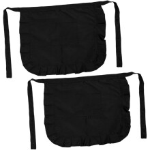 2 schwarze Halbschürzen mit Tasche aus strapazierfähigem Polyester