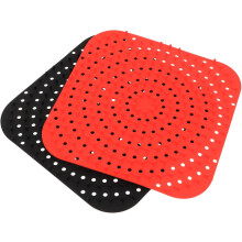 Lot de 2 tapis de cuisson antiadhésifs en silicone multi-trous pour friteuse à air, en silicone de haute qualité.