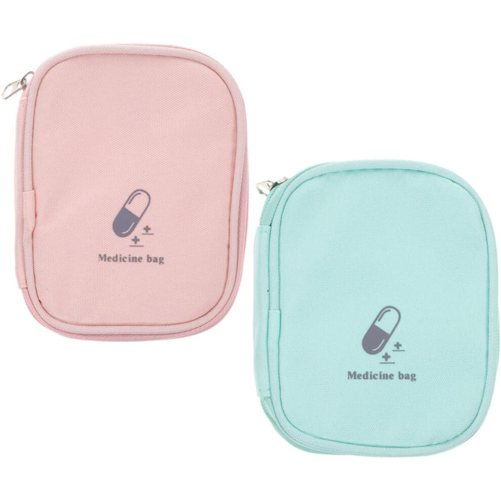 Hkhbjs 2Pcs Portable First Aid Kit Medicine Bag Travel Nursing Bag Zipper For Camping Hiking Household Pouch