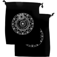 2 db-os tarot kártyatároló táska, húzózsinóros ékszertasakok, elegáns tarot kártyatartó, masszív cipzáras, többcélú tasak