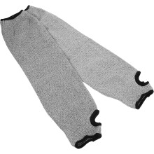 Schnittfeste Armstulpen mit Daumenloch, 45 cm, grau-weiß, schnittfester Unterarmschutz