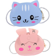 2er-Pack niedliche, tragbare Aufbewahrungstaschen mit Cartoon-Motiven für Jungen und Mädchen, Mini-Umhängetaschen