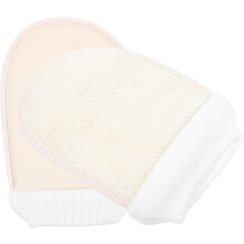 Spa handschoenenset (2 stuks): exfoliërende bodyscrubhandschoenen, verwijdert dode huidcellen, diep reinigende want met comfortabele polsband.