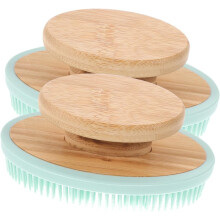 2 Silikon-Badebürsten mit langen Zinken für Körperreinigung, Massage und Peeling unter der Dusche