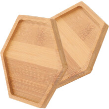 2 Stück handgefertigte DIY-Bambustabletts, Rohlinge, sechseckige Form, Bambusmaterial