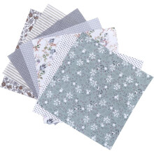 Paquete de 14 piezas de tela estampada de algodón gris para patchwork DIY, cuadrados de tela de 25x25 cm.