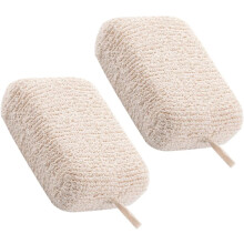 Lot de 2 lingettes nettoyantes pour le bain et le gommage corporel sous la douche, en éponge douce.