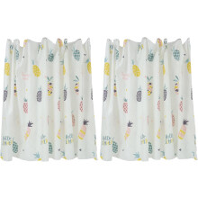 Doppellagige Baumwoll-Etagenbettvorhänge, 2er-Set, mit Ananas-Print, 1,15 m