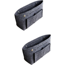 2 Stück große Filz-Einsatztaschen mit Reißverschluss für Handtaschen