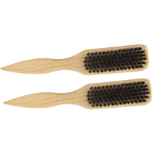 2 stuks houten baardborstels van everzwijnhaar voor het verzorgen van de snor en baard van mannen, en voor het stylen van gezichtshaar.