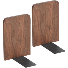 2 dekorative Buchstützen, minimalistisches Design aus Holz und Eisen, stilvolle Buchablage, hält das Bücherregal ordentlich