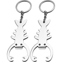 2er-Pack Schlüsselanhänger mit Karabinerhaken, silberfarben, aus Metall, vielseitig verwendbar, für Cocktailpartys