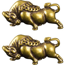 2-teiliges Set aus Messing-Stier-Bastelornamenten, praktischer und langlebiger Kuh-Ornament