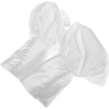 Brauthandschuhe aus Satin mit abnehmbaren Puffärmeln, Arm-Puffärmel für Brautkleider, Brautaccessoire