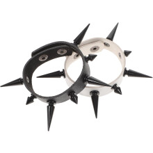 2er-Set Punk-Lederarmbänder für Damen und Herren, schwarz-weiße Manschettenarmbänder mit PU-Nieten, gotischer Nietenschmuck