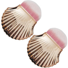 2er-Pack roségoldene Multifunktions-Nagelkunstpinsel mit weichen Borsten zum Reinigen von Make-up- und Nagelpuder sowie zur Maniküre