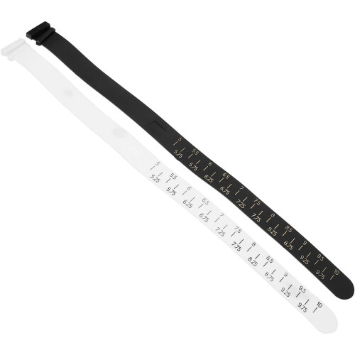 2pcs pulso Sizer e pulseira de medição do conjunto de ferramentas, preto e branco Pu correia de couro