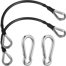 304 Edelstahl-Fitnesskabel-Drahtseil-Set, 2-teilig mit 2 Karabinerhaken