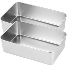 Moules à pain rectangulaires en acier inoxydable faciles à nettoyer (lot de 2), antiadhésifs.